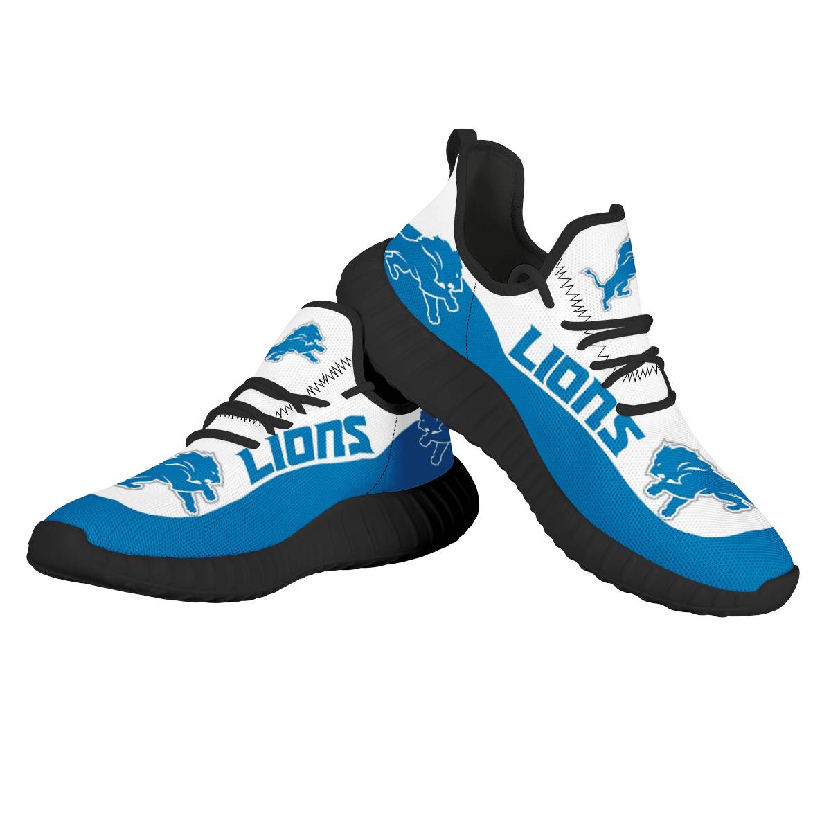 Women's Detroit Lions Mesh Knit Sneakers/Shoes 010